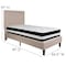 Flash Furniture Roxbury Twin Platform Bed Set, Beige SL-BM-17-GG - alternate 3